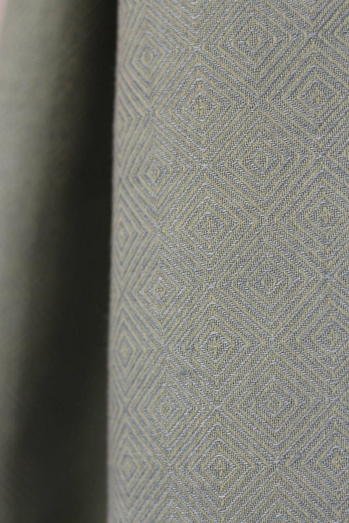 Exkluzívny pánsky šál z ľanu a bavlny – šedozelený s diamantovým vzorom