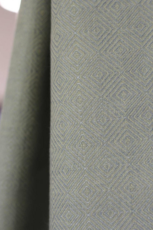 Exkluzívny pánsky šál z ľanu a bavlny – šedozelený s diamantovým vzorom