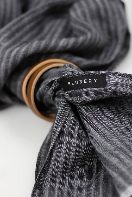 Pánska ľanová šatka – čiernošedá s jemným prúžkom, vianočný darček pre neho