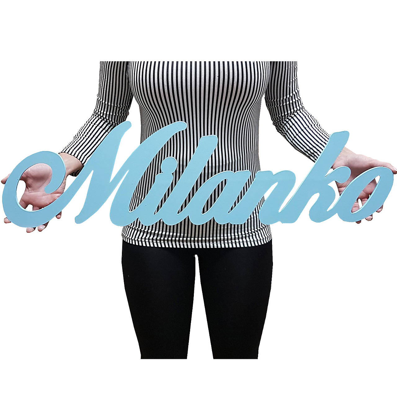 80cm drevené maľované meno na stenu