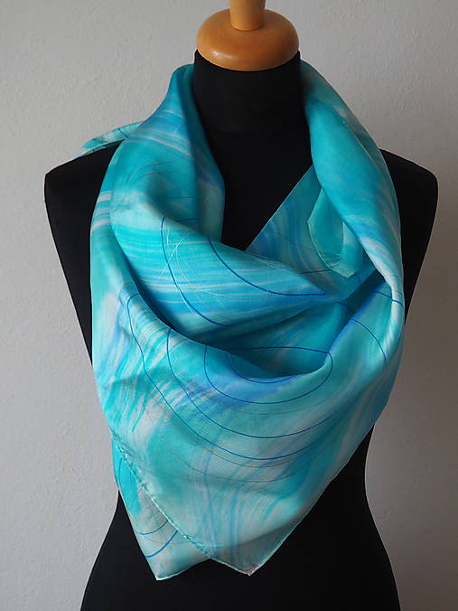 Šatky - Hodvábna šatka ručne maľovaná 278 - 17938888_