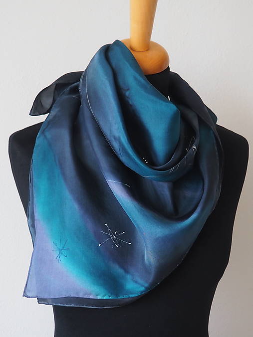 Šatky - Hodvábna šatka ručne maľovaná 280 - 17940147_