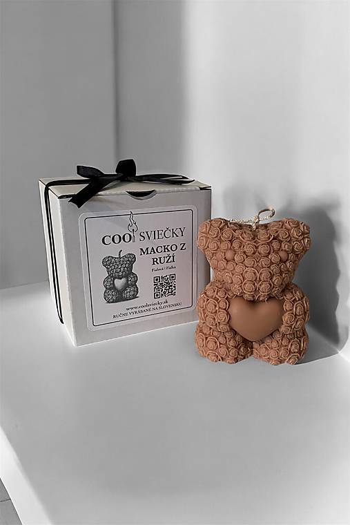 Veľký macík z ruží – sójová sviečka (Hnedá - Kokos s čokoládou)