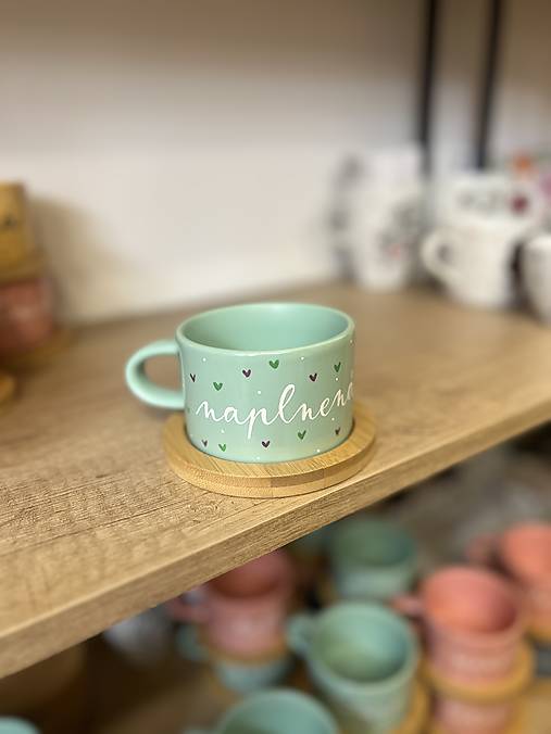 Ručne maľovaná šálka (Naplnená - mint)