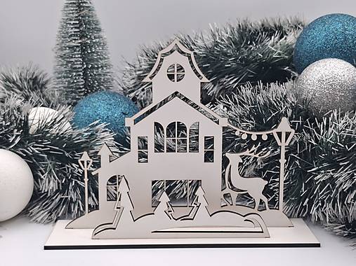 Dekorácie - Domček s jeleňom - 17939380_