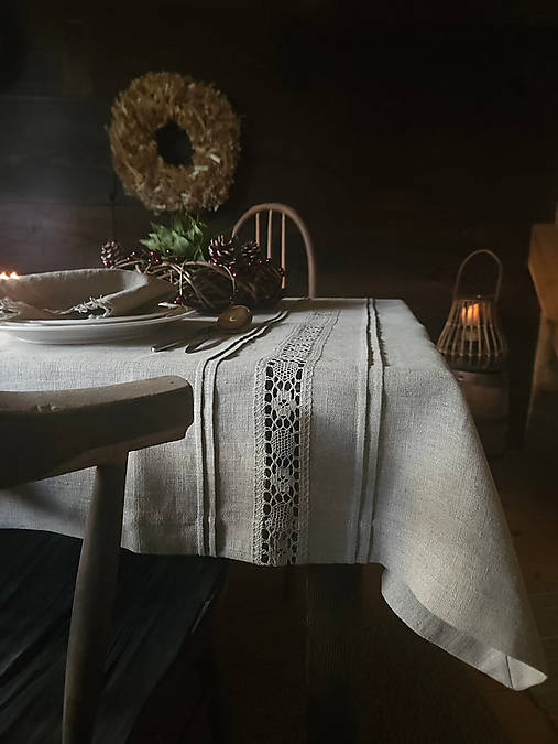 Úžitkový textil - Ľanový obrus Magic Moments - 17941172_