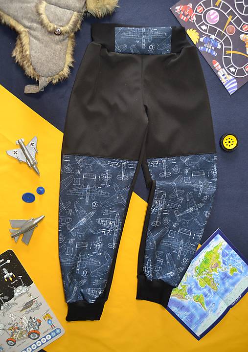 Detské oblečenie - Softshellové nohavice - lietadlá - 17941594_