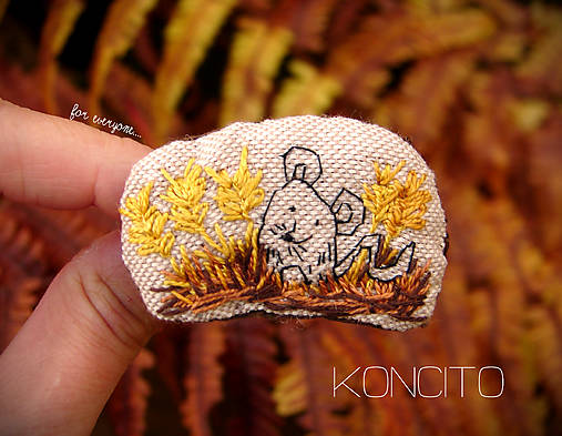 Brošne - brošňa: "M y š k a" v obilí - 17945399_