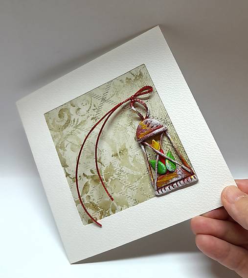 Papiernictvo - Vianočná pohľadnica ... lampášik III - 17944090_