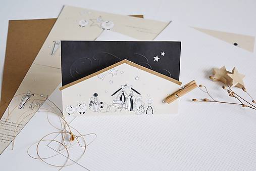 Papiernictvo - Vianočný pozdrav - betlehem - 17945514_