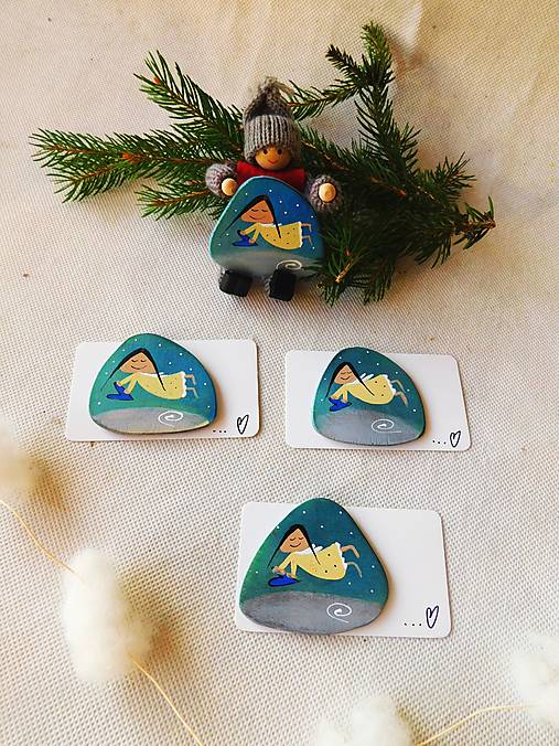 Maľované brošne - anjeliky