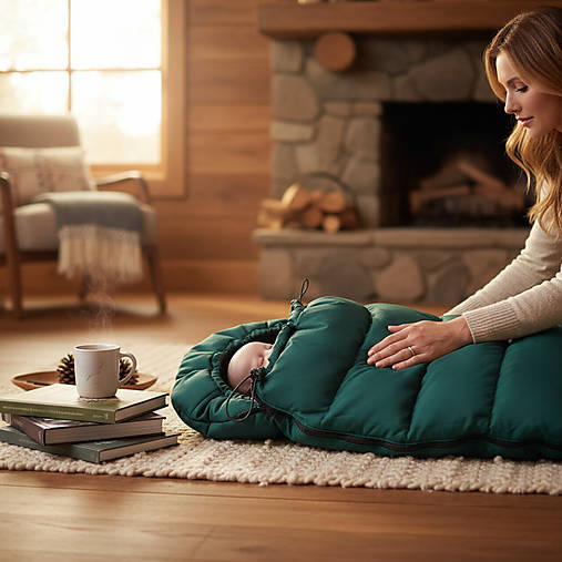 Detský textil - Zimný fusak pre novorodencov / smaragdový s dvoma poklopmi - 17944249_