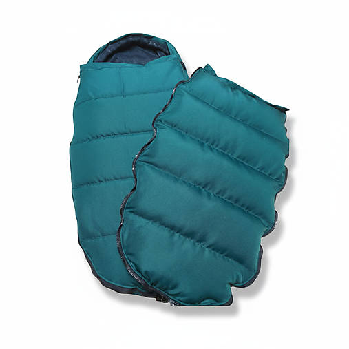 Zimný fusak 2v1 pre novorodencov / smaragdový s dvoma poklopmi