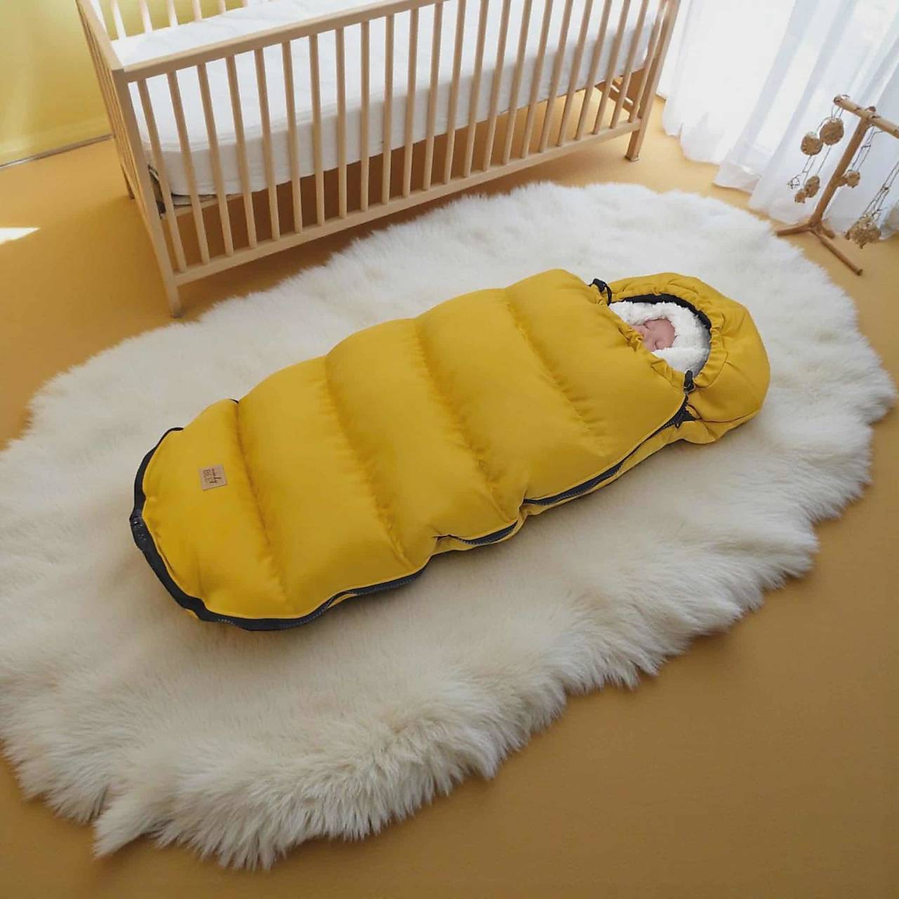 Zimný fusak pre novorodencov / horčicový