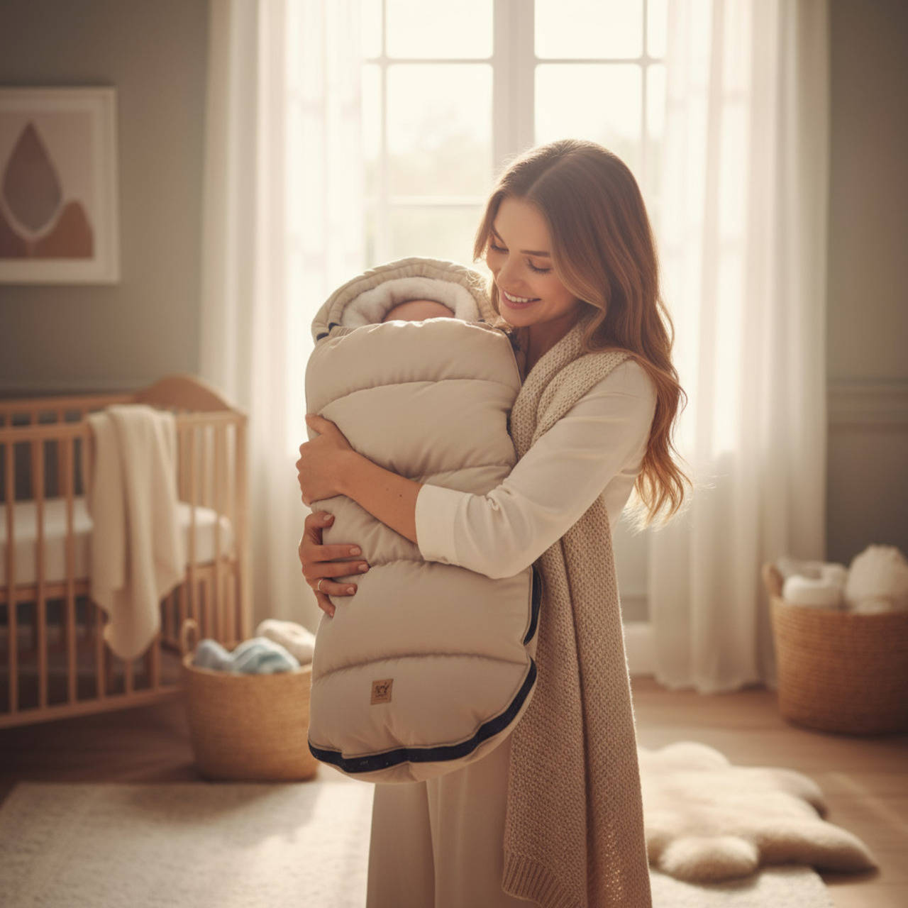 Zimný fusak pre novorodencov / svetlo béžový