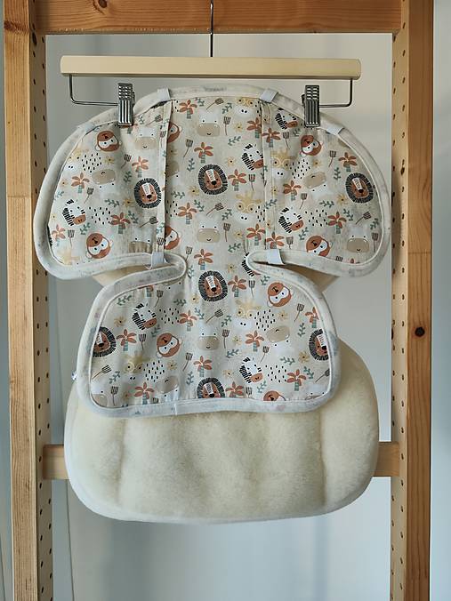 Detský textil - VLNIENKA  zmenšovacia vložka do autosedačky  Maxi cosi  Coral 100%  Merino Natural  Zvieratká béžové - 17942046_