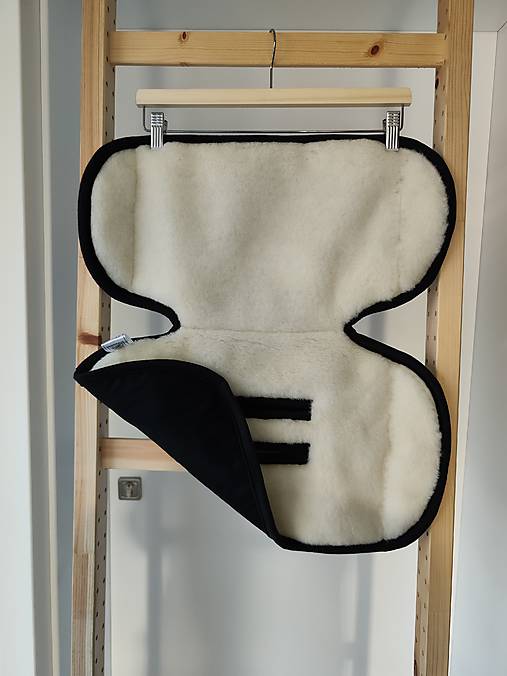 Detský textil - Zmenšujúca vložka XL Vlnienka proti poteniu do autosedačky Cybex Sirona T 100% Merino top super wash Bavlna čierna - 17943748_