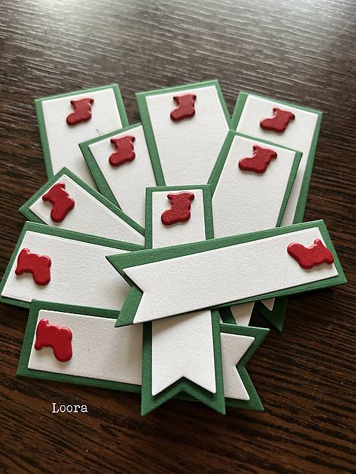 Úložné priestory & Organizácia - Visačky Zelená s čižmičkami 10 ks - 17944009_