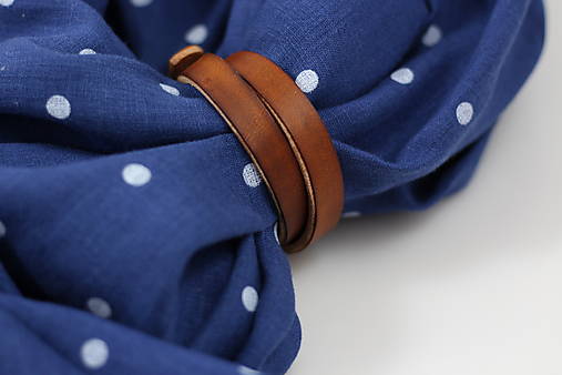 Veľká exkluzívna dámska modrá bodkovaná šatka 100% ľan