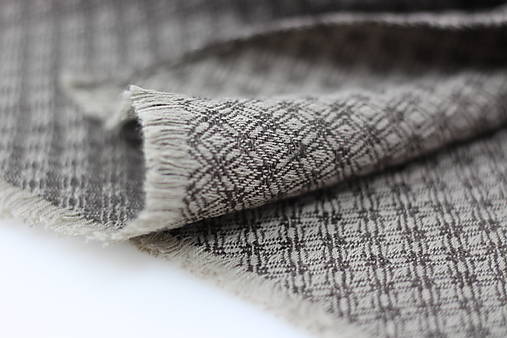 Pánsky hrejivý ľanový šál s hnedým diamantovým vzorom v darčekovom balení "Berry"