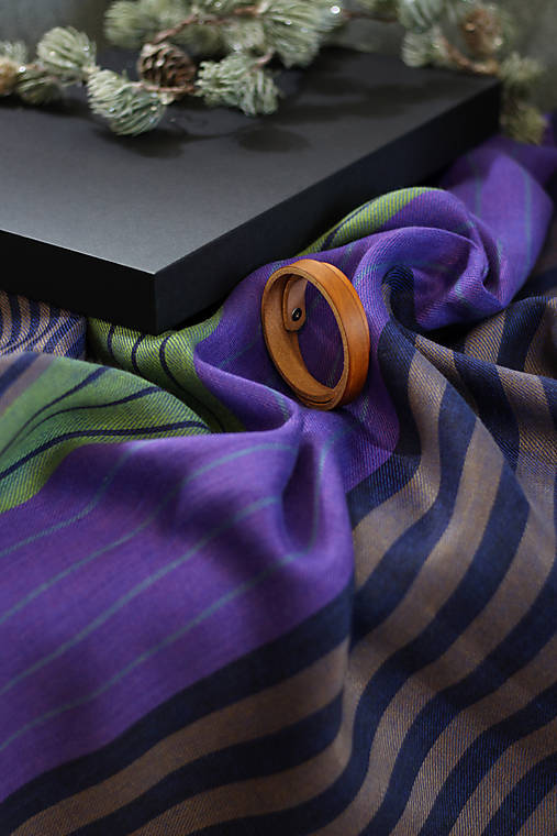 Veľká štýlová pestrofarebná ľanová šatka 60x190cm "Lorgues"