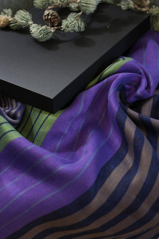 Veľká štýlová pestrofarebná ľanová šatka 60x190cm "Lorgues"