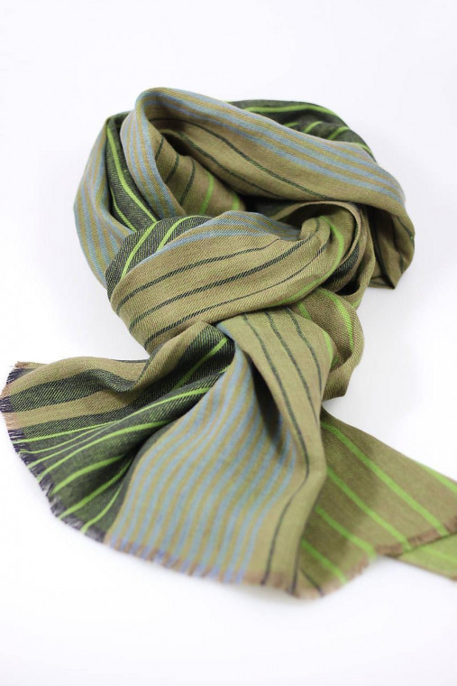 Veľká elegantná štýlová pestrofarebná ľanová šatka "Milot" v darčekovom balení