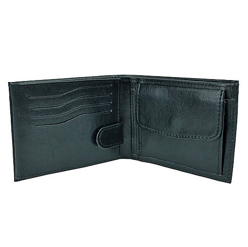 Pánske tašky - Pánska peňaženka z pravej kože v čiernej farbe - 17943234_