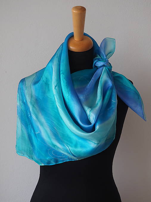 Šatky - Hodvábna šatka ručne maľovaná 295 - 17942647_