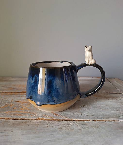 Nádoby - šálka s polárnou líškou - 17945820_