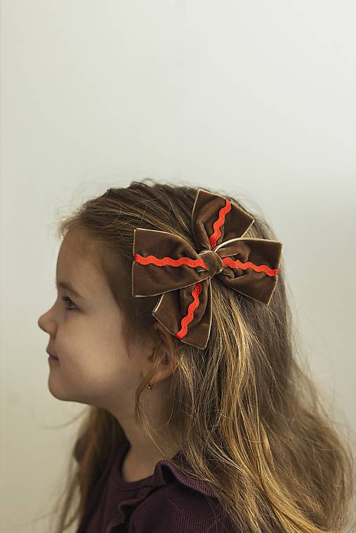 Detské doplnky - Sponka do vlasov Zamatový perníćek - 17942662_