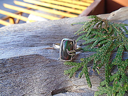 Strieborny prsteň Ag 925 Čierný Etiopsky Opál