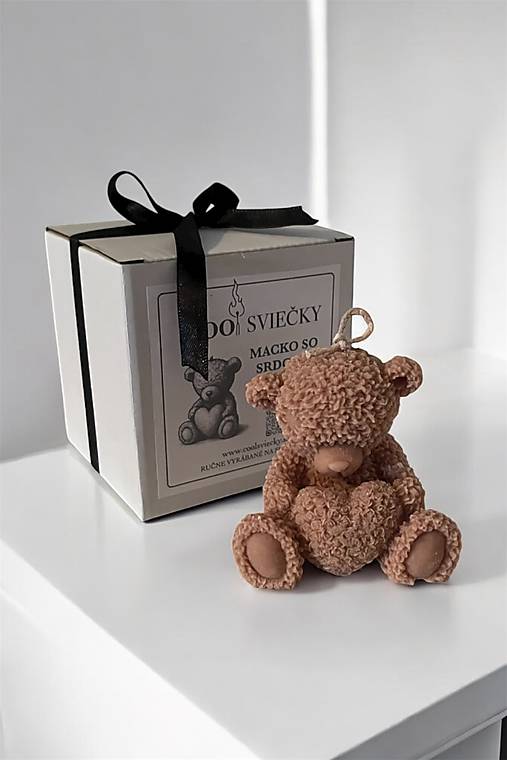 Macík so srdcom  (Hnedá - kokos a čokoláda)