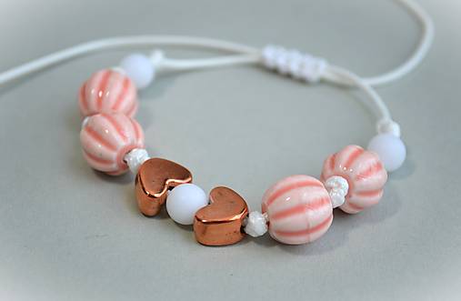 Náramky - Náramok ružové guľôčky - 17944161_