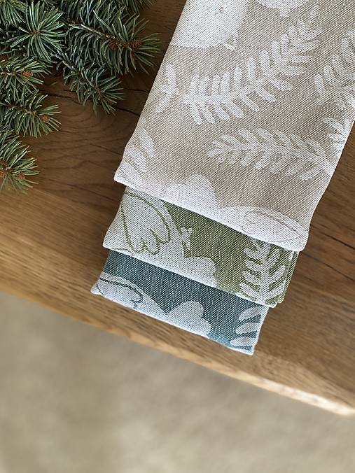 Úžitkový textil - Darčeková sada ľanových utierok Birds - 17942552_