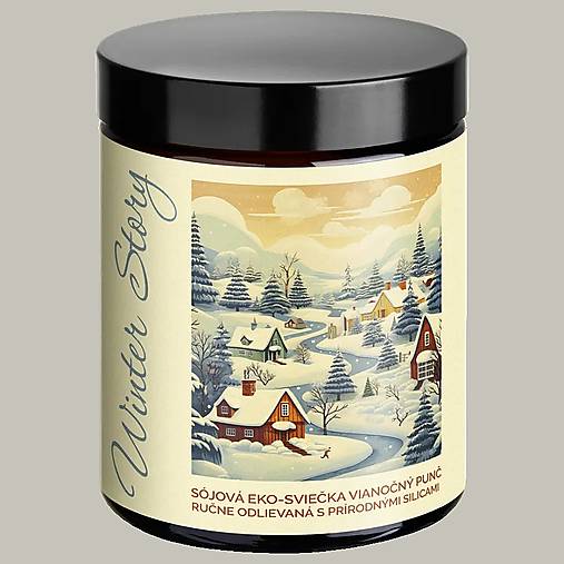 Winter Story - limitovaná zdravá eko sójová sviečka v skle Soaphoria
