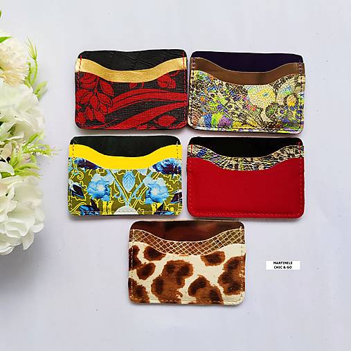 Peňaženky - Mini kožený puzdro na karty, CARD HOLDER, farebný držiak na kreditné karty - 17945686_