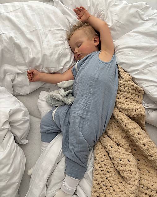 Detský textil - Mušelínový spací vak LETNÝ - 17942309_