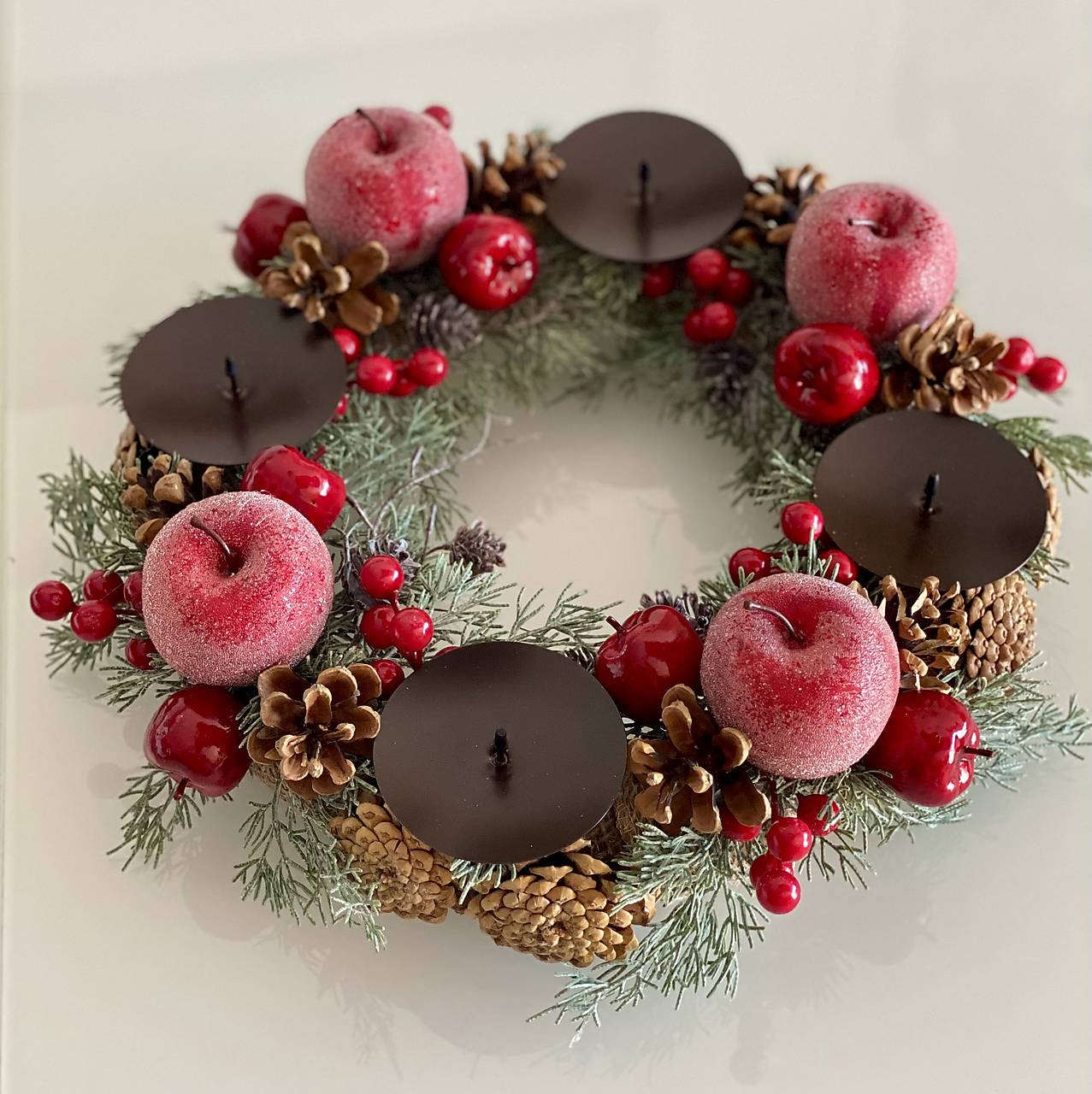 Adventný veniec 37cm na stôl pre 4 sviečky