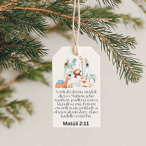 Úložné priestory & Organizácia - Vianočné menovky na darčeky, visačky, PDF kresťanské, s biblickými citátmi - 17942234_