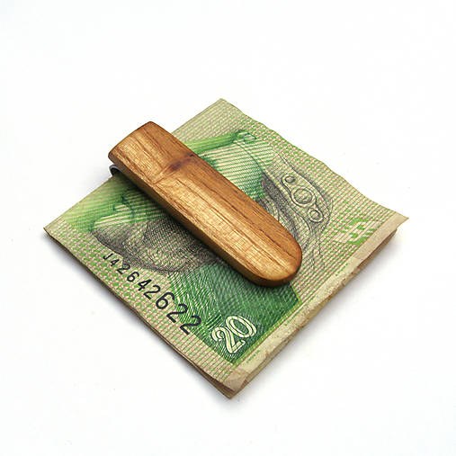 Peňaženky - Drevená spona na peniaze - morušová - 17944507_