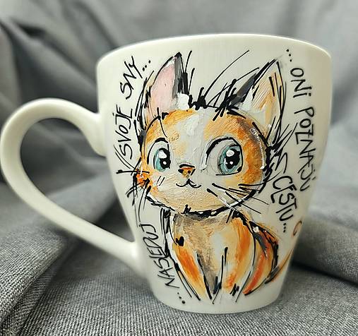 Nádoby - Šálka Mačka hrdzavá malá - 17943987_