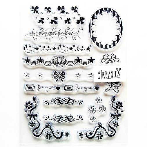 - 50% silikónové razítka, pečiatky 14x18 cm, pôvod.cena 7,90€ (ornamenty, bordúry)