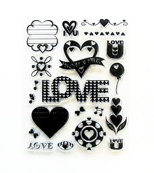 - 50% silikónové razítka, pečiatky 14x18 cm, pôvod.cena 7,90€ (love, láska)
