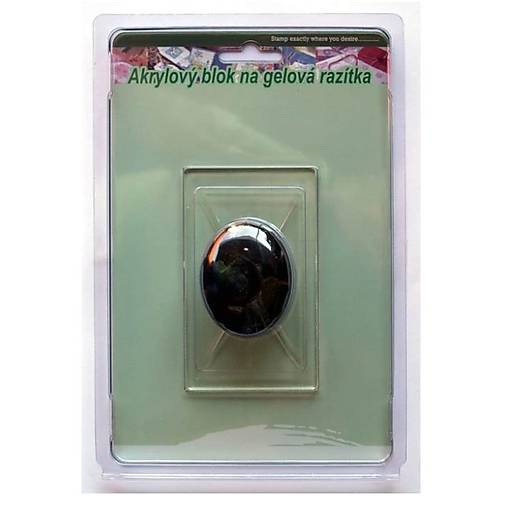 Priehľadný akrylový blok s úchytkou, 10x6x0,3 cm