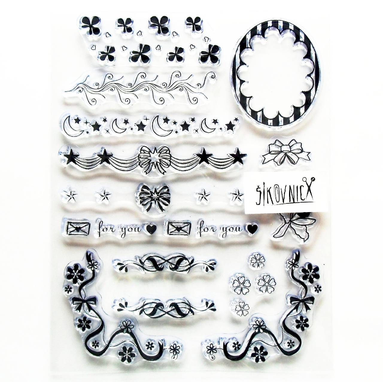 - 50% silikónové razítka, pečiatky 14x18 cm, pôvod.cena 7,90€ (ornamenty, bordúry)