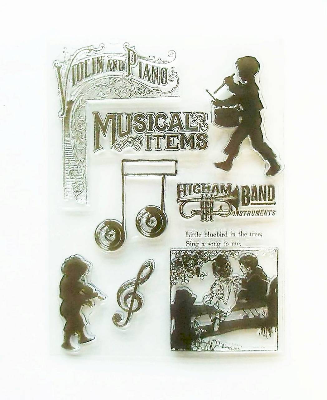 - 50% silikónové razítka, pečiatky 15x20 cm, pôvod.cena 8,90€ (hudba, nota, notový papier, husľový kľúč)