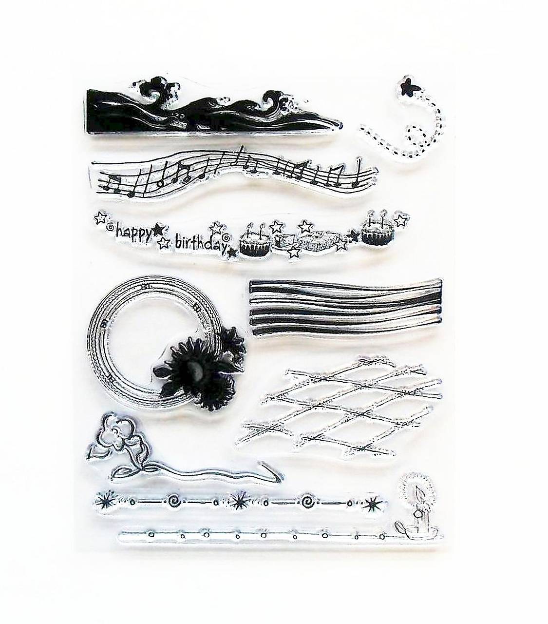 - 50% silikónové razítka, pečiatky 14x18 cm, pôvod.cena 7,90€ (notový papier)