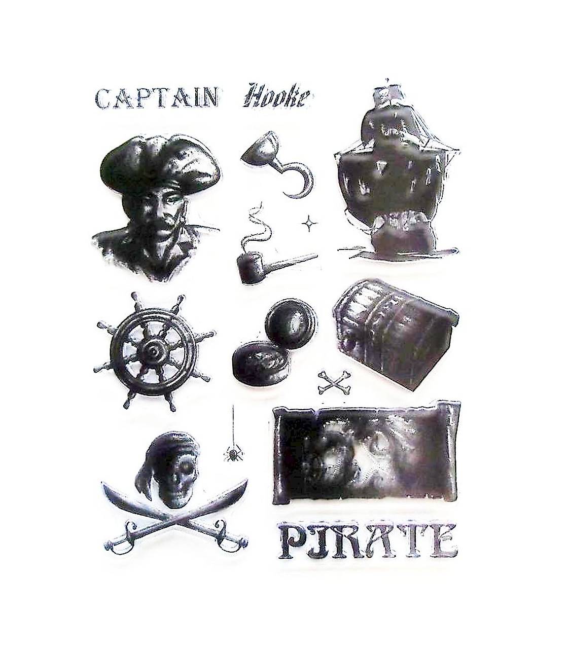 - 50% silikónové razítka, pečiatky 14x18 cm, pôvod.cena 7,90€ (piráti)