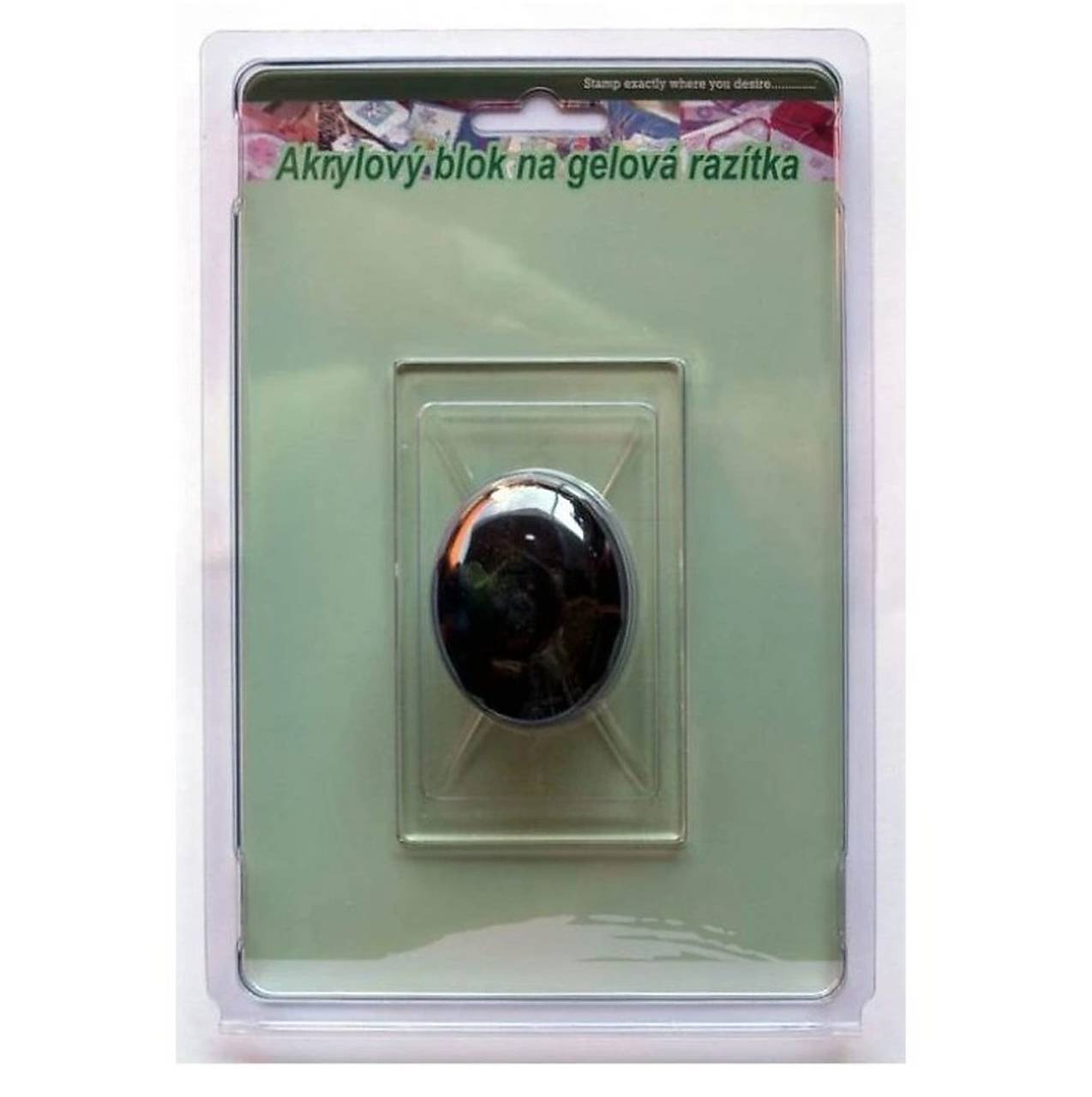Priehľadný akrylový blok s úchytkou, 10x6x0,3 cm